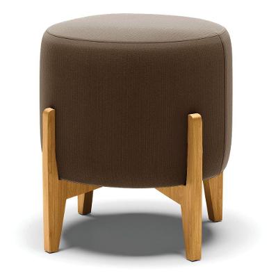 Puff Base Madeira Castanho Cor Marrom