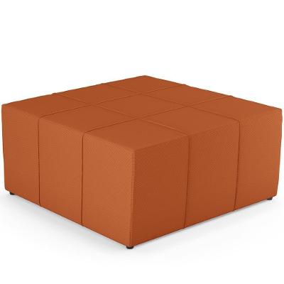 Puff Decorativo Para Sala De Estar Quadrado Milano 90x90cm W01 Tecido Terracota