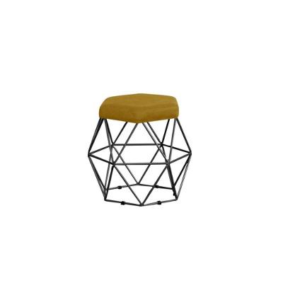 Puff Decorativo Onix Com Armação Preto Para Sala Em Suede