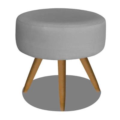 Puff Decorativo Redondo 40 Cm Dóris Pé Palito Suede