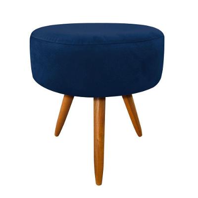 Puff Decorativo Redondo 40 Cm Dóris Pé Palito Suede