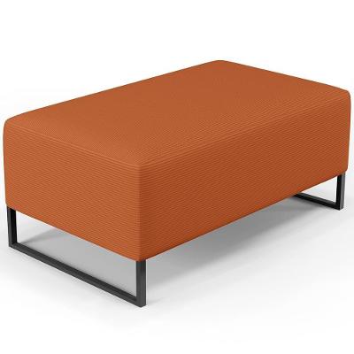 Puff Decorativo Para Sala De Estar Cléo W01 Base De Ferro 90cm Tecido Terracota