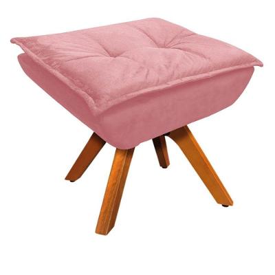 Puff Decorativo Sala De Estar Base Giratória Giromad Opla Suede Rose - Ibiza