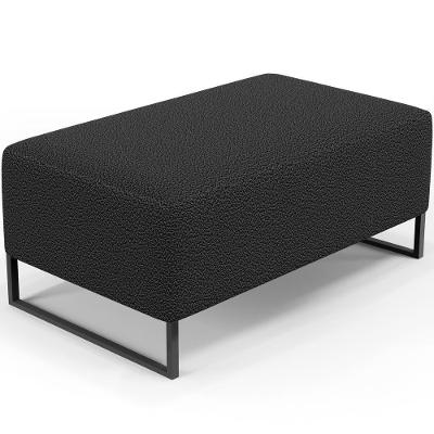 Puff Decorativo Sala De Estar Cléo 90cm Base De Ferro Preto W01 Bouclê Preto