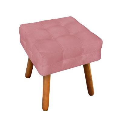Puff Elisa Suede Rose Pés Palito Castanho D´rossi