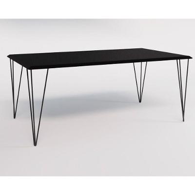 Mesa Clips De Ferro Preto Tampo Retangular Preto 135X75