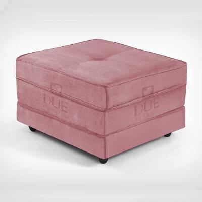 Puff Dobrável Slim - Vira Cama Cor Suede Rosê