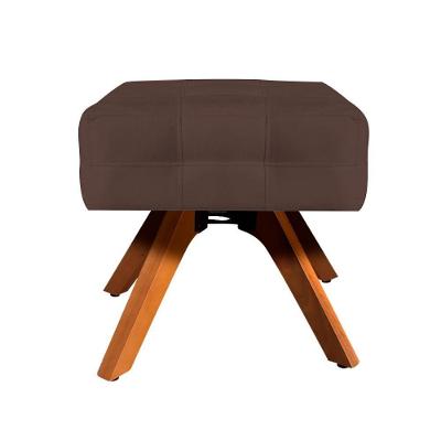 Puff Giratório Elisa Suede Base Madeira Mm30 D´rossi Marrom