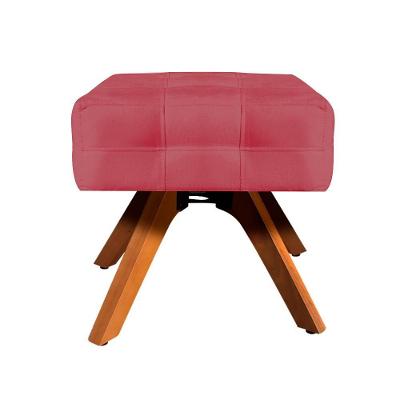 Puff Giratório Elisa Suede Base Madeira Mm30 D´rossi Rose