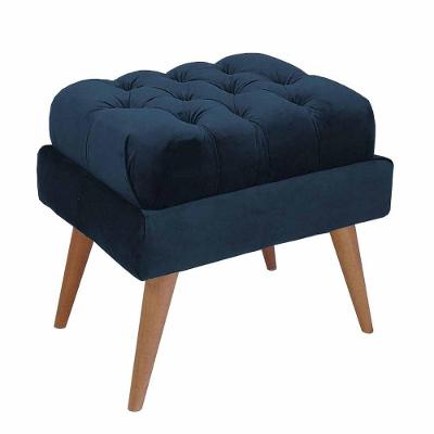 Puff Gales Pé Palito Cor Suede Azul