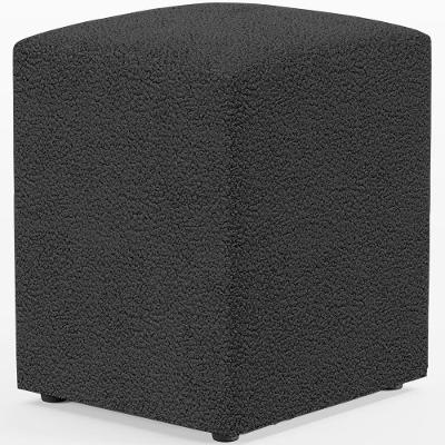 Puff Quadrado Decorativo Sala De Estar L02 Bouclê Preto