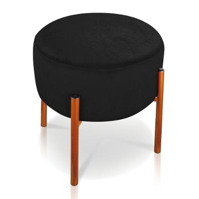 Puff Iron Suede Preto Cobre Drossi