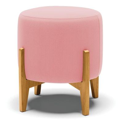 Puff Stella Suede Base Madeira Castanho - D'rossi Cor Rose