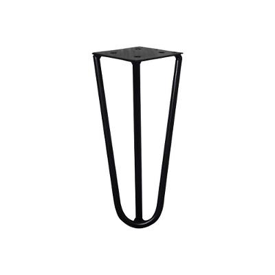 Pé De Metal 15 Cm Hairpin Legs Mesas De Centro Puffs Preto