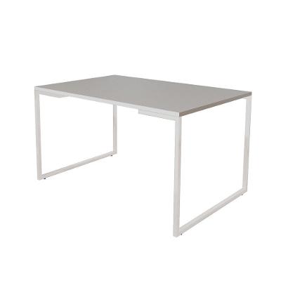 Mesa De Jantar Industrial Base Ferro Branco Tampo 137X90 Branco Cor: Branco