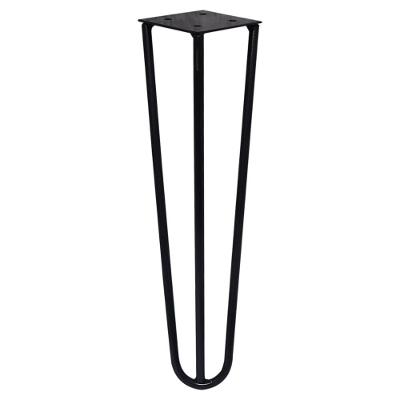 Pé De Metal 25 Cm Harpin Legs Mesas De Centro Puffs Preto