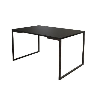 Mesa De Jantar Industrial Base Ferro Preto Tampo 137X90 Preto Cor: Preto