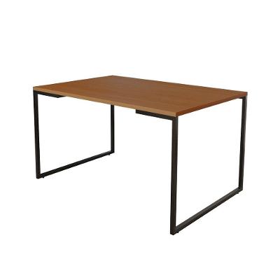 Mesa De Jantar Industrial Base Ferro Preto Tampo 137X90 Canela