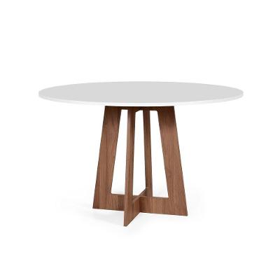 Mesa De Jantar Redonda 4 Lugares 90cm Montreal Branco/noronha - Straub Web