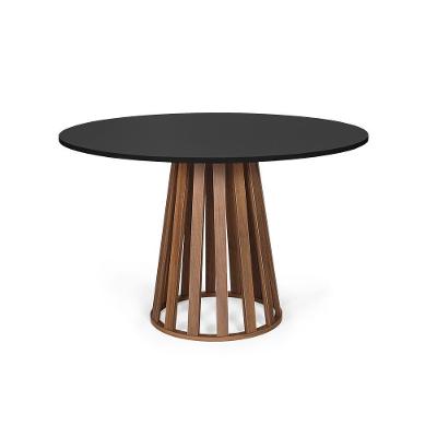 Mesa De Jantar Redonda 4 Lugares 90cm Gabi Preto/noronha - Straub Web