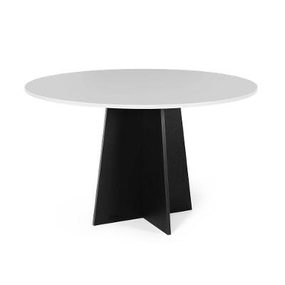 Mesa De Jantar Redonda 4 Lugares 90cm Isabela Branco/preto - Straub Web