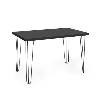 Mesa De Jantar Retangular 4 Lugares 120x75 Base De Ferro Hairpin Preto - Straub Web