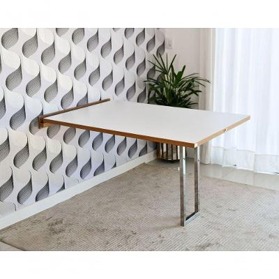 Mesa Dobrável Retrátil De Parede Inox 140x89 Branco/noronha