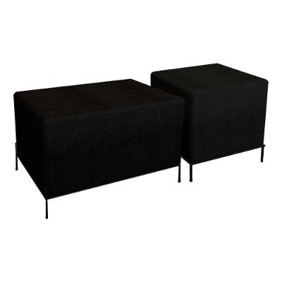 Conjunto Puff Barcelona E Puff Sevilha Preto/preto - Cor: Preto