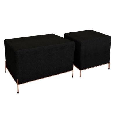 Conjunto Puff Barcelona E Puff Sevilha Preto/cobre - Cor: Preto
