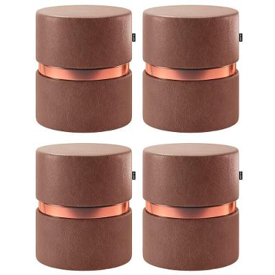 Kit 04 Puffs Bancos Redondo Porto 49x43cm Corano Coffee