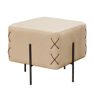 Puff Banqueta Castellar Eros Luxo Móbile Bege Claro