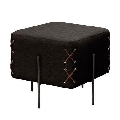 Puff Banqueta Eros Luxo Castellar Móbile Corino Preto