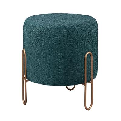Puff Banqueta Linho Mali Luxo Castellar Móbile Azul