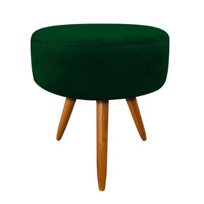 Puff Decorativo Banqueta Dóris Redondo Suede Verde