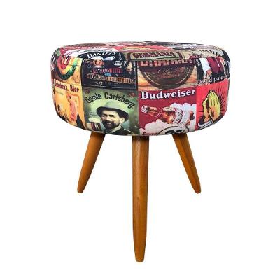Puff Decorativo Banqueta Dóris Redondo Cerveja