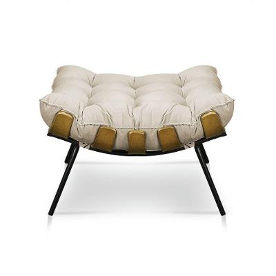 Puff Decorativo Costela Sala E Escritório Suede Nude
