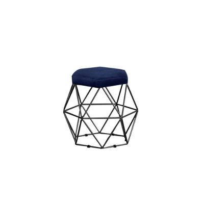 Puff Decorativo Onix Com Armação Preto Para Sala Em Veludo