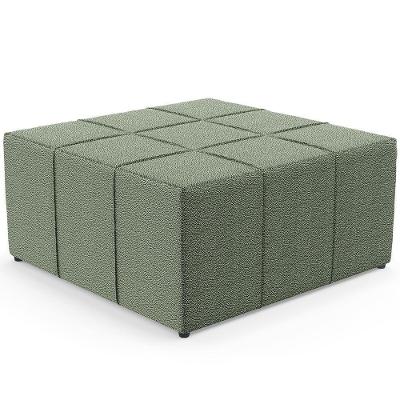 Puff Decorativo Para Sala De Estar Quadrado Milano 90x90cm W01 Bouclê Oliva - Lyam Decor