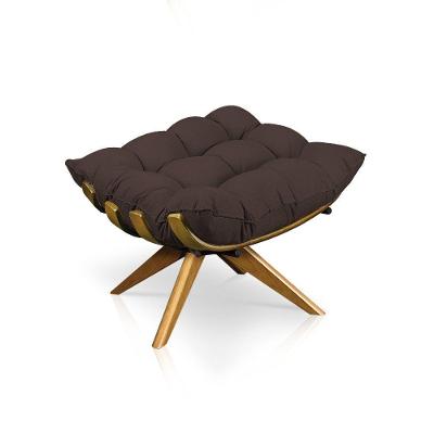 Puff Giratório Costela Suede Marrom Ma25