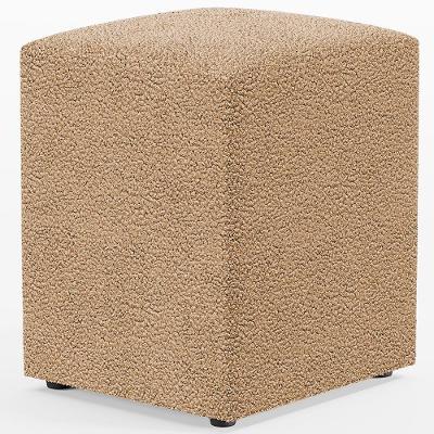 Puff Quadrado Decorativo Sala De Estar L02 Bouclê Mostarda - Lyam Decor
