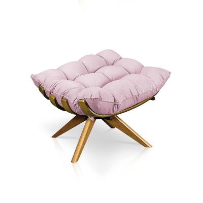 Puff Giratório Costela Suede Rosa Bebê Ma25