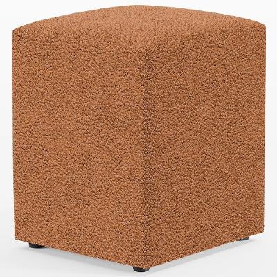Puff Quadrado Decorativo Sala De Estar L02 Bouclê Terracota - Lyam Decor
