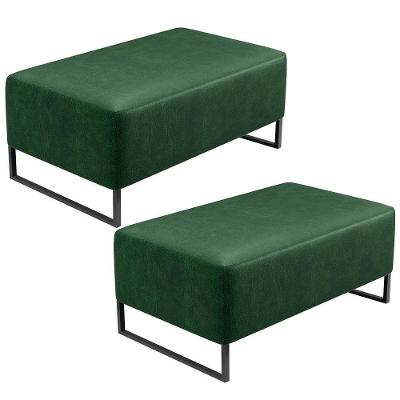 Kit 02 Puff Cléo W01 Base De Ferro 90cm Facto Verde Musgo