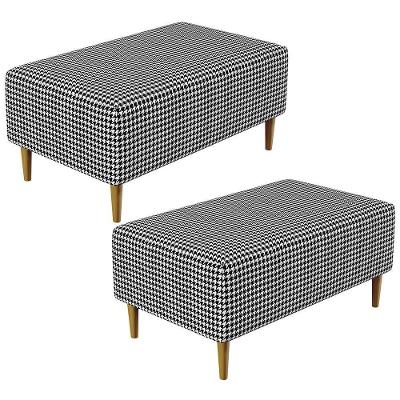 Kit 02 Puffs Cléo W01 Pés Palito 90 Cm Pied Poule