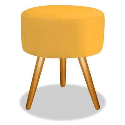 Puf Puff Para Sala E Hall De Entrada Palito Suede Amarelo