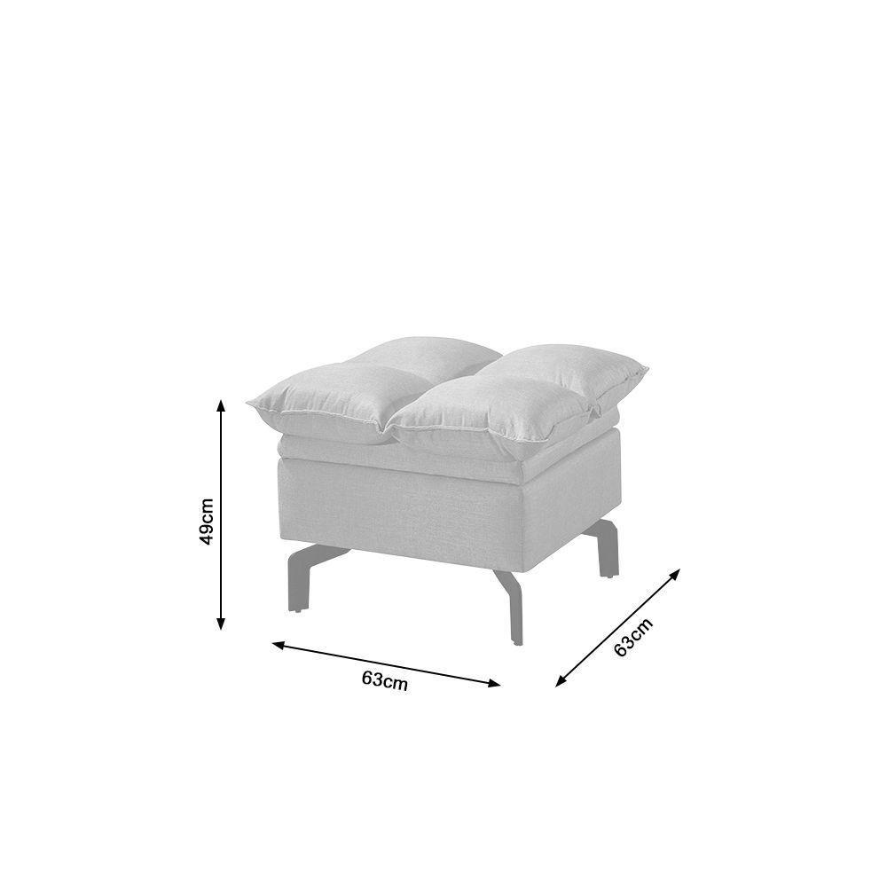 Puff Baú Luxor Pés De Aço Preto 63 X 63Cm Veludo Marrom - Cor: Marrom - 1
