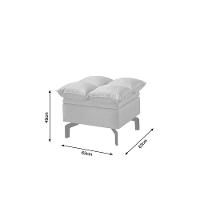 Puff Baú Luxor Pés De Aço Preto 63 X 63Cm Veludo Marrom - Cor: Marrom - 1