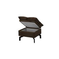 Puff Baú Luxor Pés De Aço Preto 63 X 63Cm Veludo Marrom - Cor: Marrom - 2