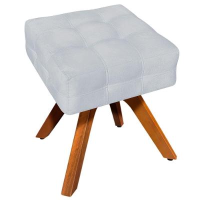 Puff Decorativo Base Giratória Karen Suede Cinza - Gran Belo