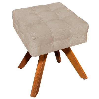 Puff Decorativo Base Giratória Karen Suede Bege - Gran Belo